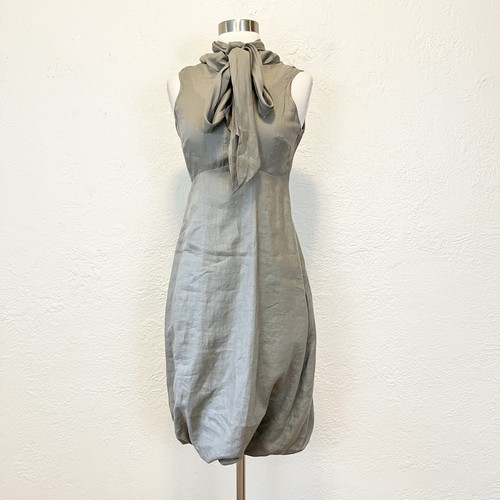 Sarah pacini dress linen - pacini, beige