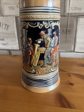 German Beer Stein 1 Liter Ceramic Biere Tankard Traditional German Brew Prosit