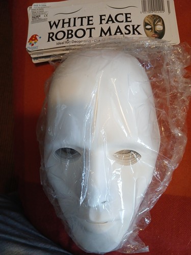 White robot face mask dance - face,