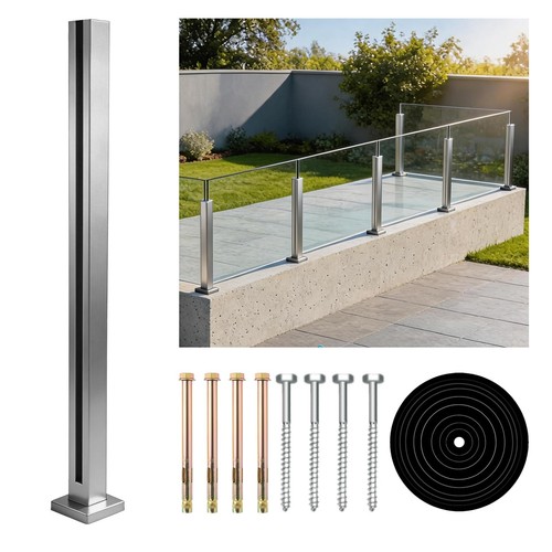 Glass railing end post - railing, 43.5"