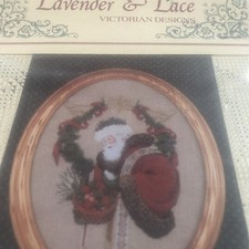 Lavender and Lace Gift of Peace Victorian Santa Cross Stitch Pattern Christmas