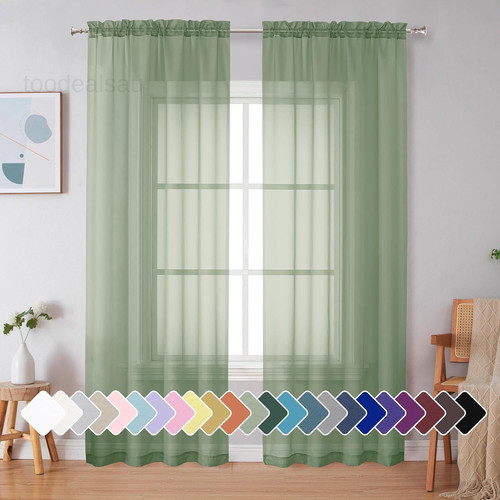 Sage green sheer curtains - sage,