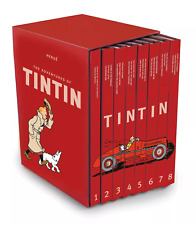 Complete Adventures of Tintin 8 Books Box Set by Herge Black Island, Blue Lotus