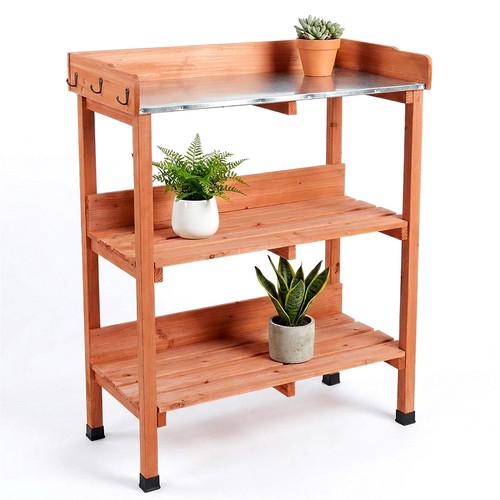 Wooden potting table - table, with