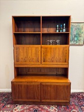 STYLISH TEAK MID CENTURY DOUBLE RETRO WALL UNIT