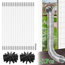 21Pcs Flexible Chimney Sweep Set Flue Sweeping Brush Rod Kit Soot Cleaning Rods