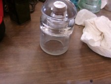 WHITALL TATUM CSC Clear Glass Railroad Telegraph Insulator