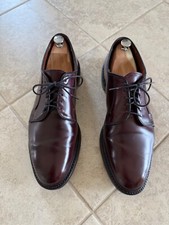 ALLEN EDMONDS Leeds Shell Cordovan Derby Dress Shoe Burgundy Size 12D