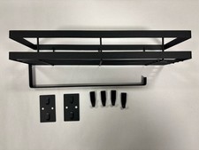 Spice Rack Condiment Holder Kitchen Roll Holder Kitchen Shelf Black Metal