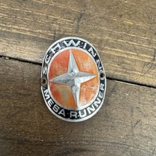 Vintage Schwinn Mesa Runner Head Badge Emblem Plate Bicycle Bike Metal