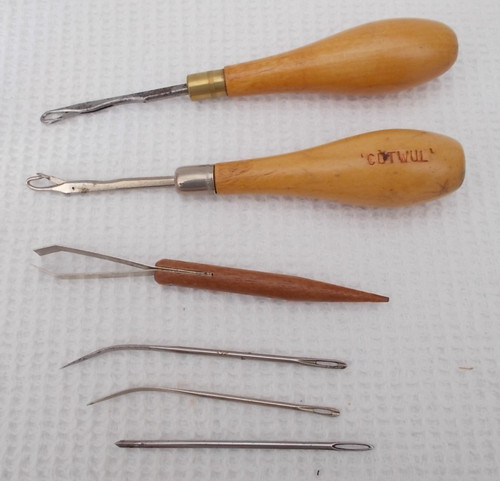 Vintage rug making - rug, latch