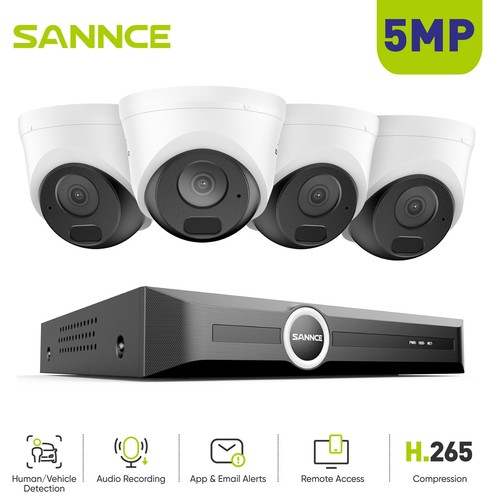 Sannce 5mp cctv camera system - 5mp,