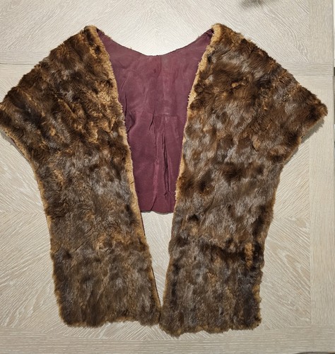 Vintage 1950s brown real fur - brown,
