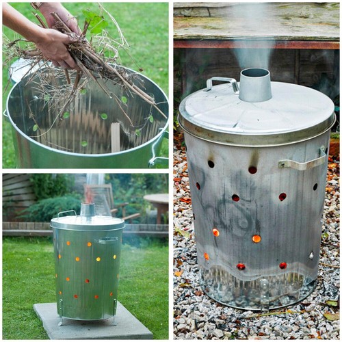 Garden rubbish fire bin - rubbish,