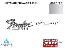 Fender Jazz Bass guitar decal headstock Restoration decal waterslide 120s