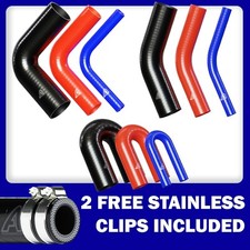 90 or 45 Degree Silicone Elbow Hose Pipe Bend Turbo & FREE STAINLESS HOSE CLIPS