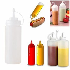 1/3Pcs 240ml Plastic Clear Squeeze Squeezy Sauce Bottle Mayo Bottles Q3K5 T Z2V5