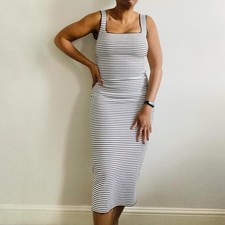 ZARA White/Black Striped Knit