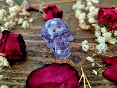 Mini amethyst crystal skull - amethyst,