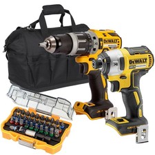 Dewalt 18V Brushless DCF887 Impact Driver DCD796 Combi Drill + 32 Piece Bit Set