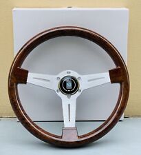 NARDI Classic 350mm Steering Wheel Mahogany Wood with Brushed Aluminum Finish