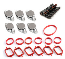 FOR  BMW 320d 330d 520d 525d 530d 6x 22MM SWIRL FLAP BUNGS WITH GASKETS KIT SET