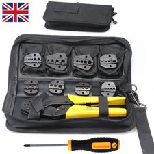 8 Interchangeable Dies Jaws Crimping Tool Kit Cable Wire Terminal Ratchet Plier
