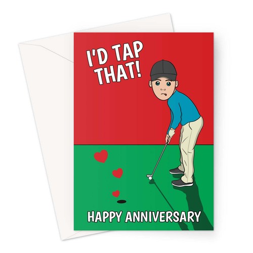 Anniversary card for golfer - for,