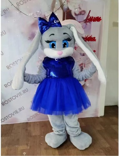 Cute grey hare rabbit mascotte - cute,