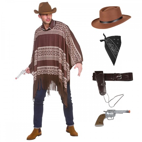 Mens western cowboy poncho - western,