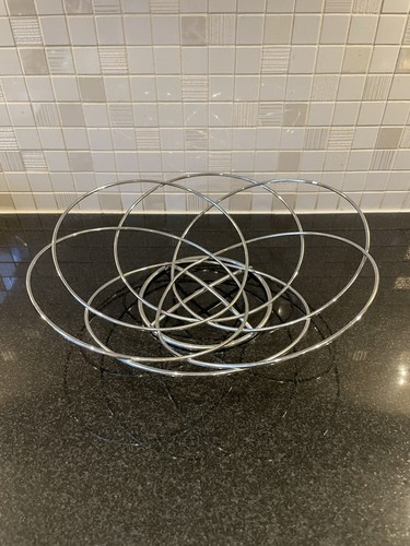 Silver chrome fruit basket - silver,