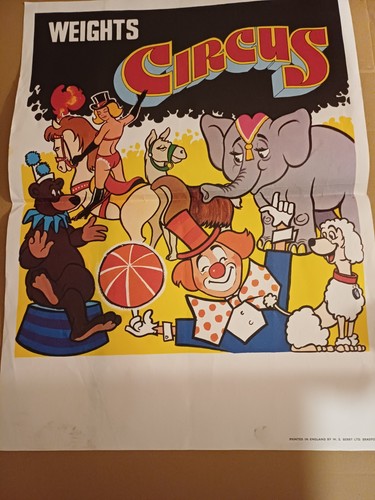 Vintage weights circus poster - vintage,
