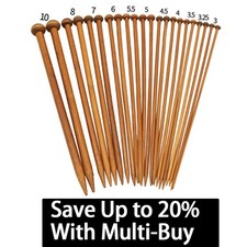 25cm/35cm Bamboo Knitting Needles 2-10mm Single Pointed Carbonized Wooden Gift