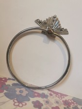 Vintage Art Deco Chrome Towel Ring Holder Wall Fitting. Vintage Towel Fixture. 