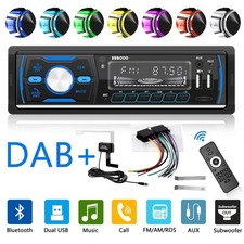 DAB+ Single DIN Car Stereo Radio Handsfree Calling Bluetooth/USB/TF/AUX 7 Color