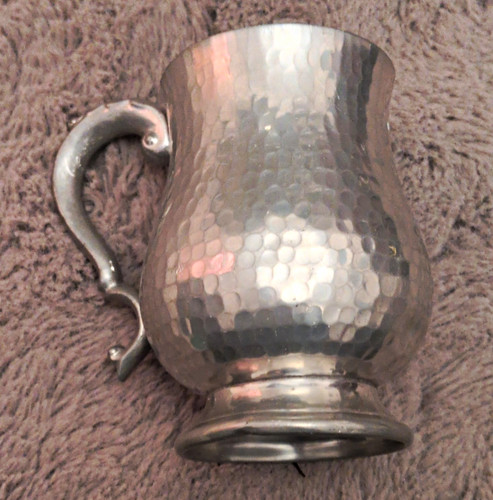 Hammered pewter tankard mug - hammered,