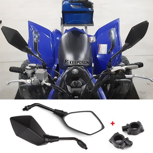Pair black side mirrors - pair, 7/8"