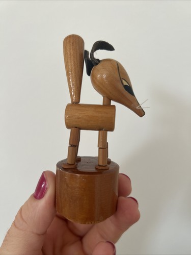 Vintage collapsible wooden fox - vintage,