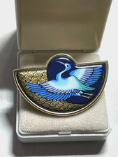 Michaela Frey Team Brooch Pin Enamel Painting Handmade Like New