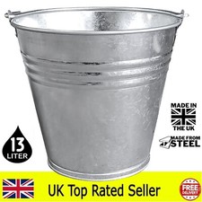 Steel Metal Bucket 13L Heavy