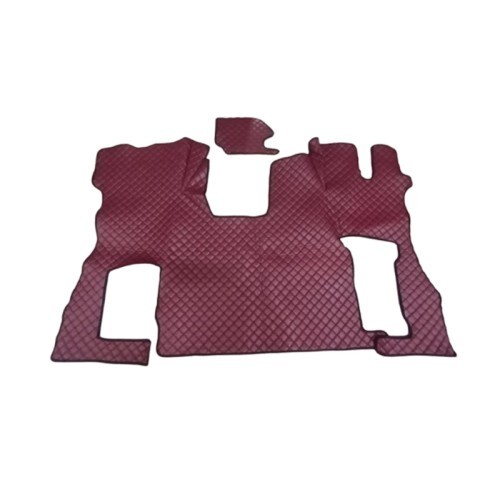 Dark red eco leather - red, floor