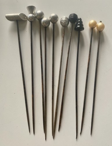 Lot small vintage hatpins - small,