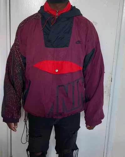 Vtg nike 90s burgundy black - vtg,