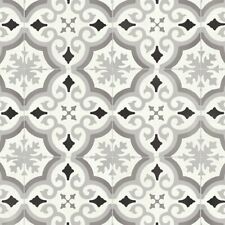 Unique Moroccan Tile Effect Cream Grey Black Vinyl Flooring Non Slip 2 3 4m