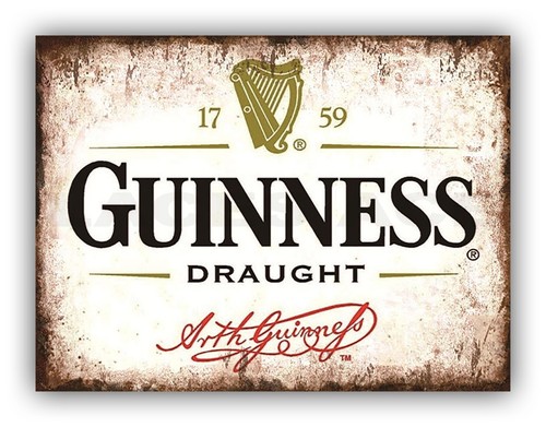 Guinness style metal beer sign - guinness,
