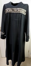 Norman Linton Black Evening Dress Size 24 Plus Beaded Maxi Deco 70s Occasion