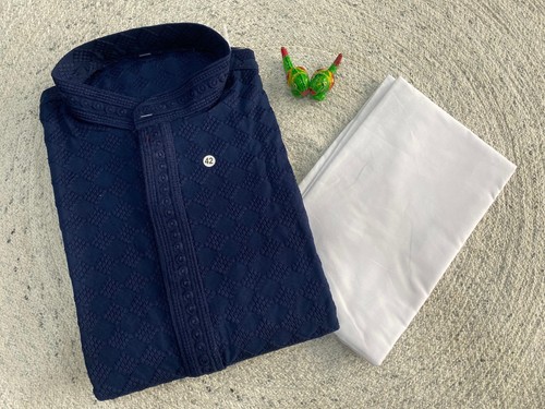 Men cotton blend kurta - cotton,