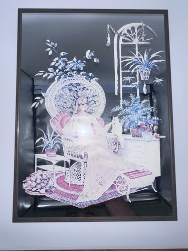 Vintage screen printed mirror - screen,