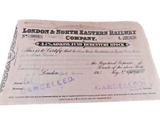 LNER London North East Railway Share Certificate 1931 Fylde Water Blackpool