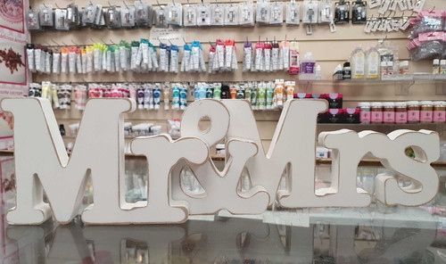 Mrs letters sign wooden - mrs,